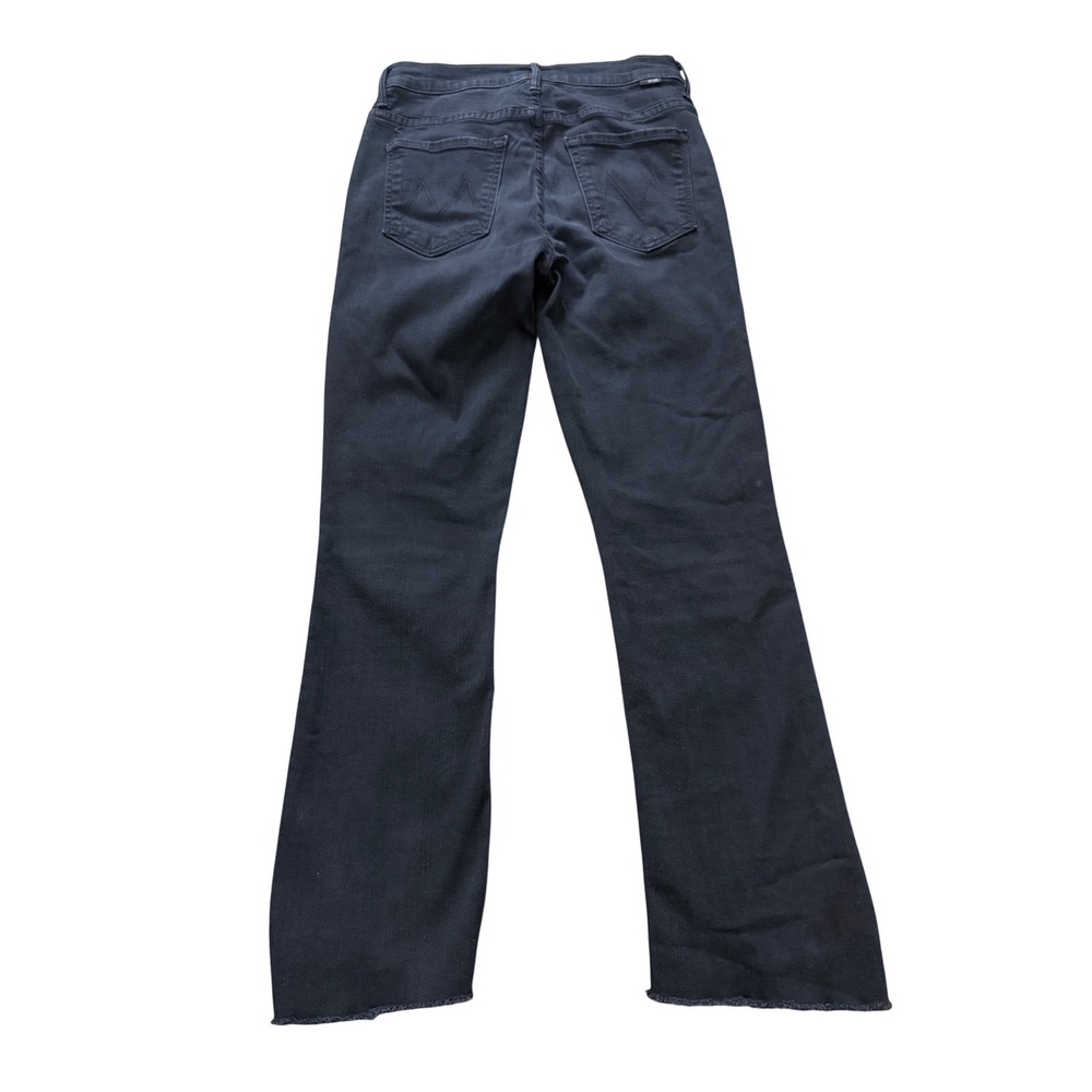 Mother Insider Crop Step Fray Jeans Not Guilty Black High Rise Flare Size 27 - Picture 2 of 8